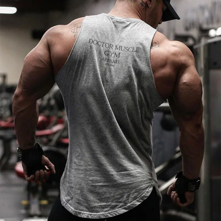 Men Fashion Tops Printed Casual Gym Vest Muscle Fitness Ropa De Hombre Stringer Sleeveless Cotton Men Summer Tank Top In