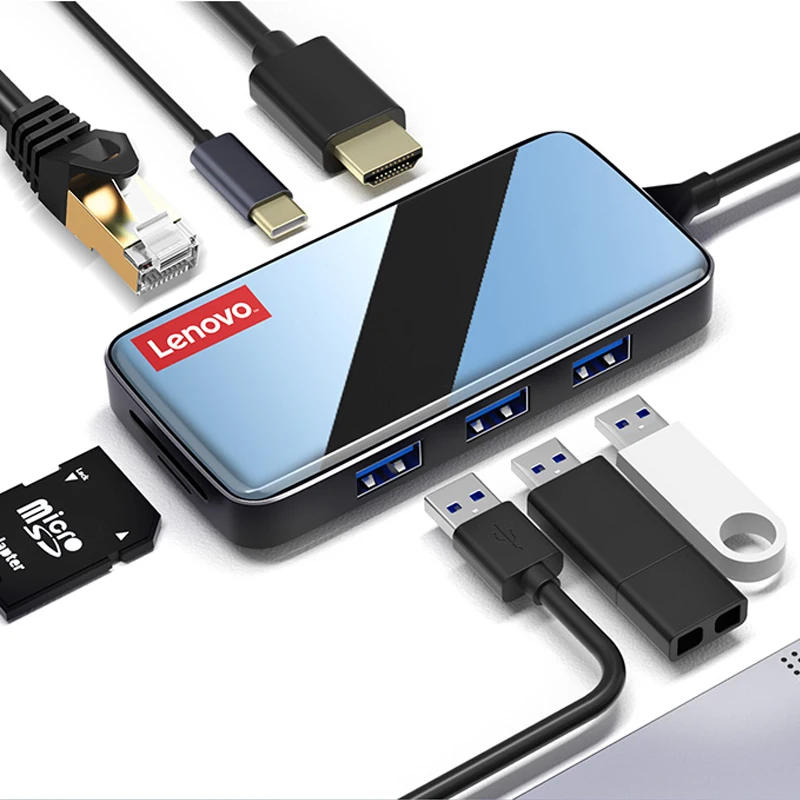 

USB-концентратор Lenovo с портом USB Type-C на USB 3,0, 4K, HDMI, RJ45