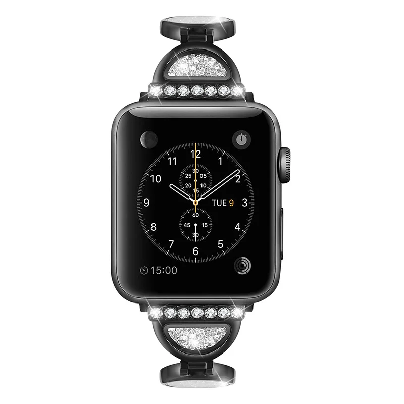 Розовое золото Quicksand женские часы ремешок для Apple Watch Band 4 браслет из нержавеющей стали часы круглой формы ремешок для iwatch