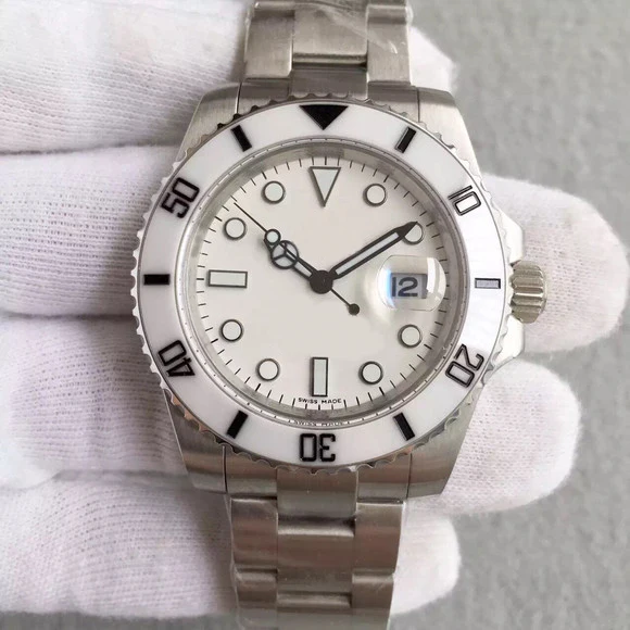 Роскошные мужские часы SUB часы AAA подводные часы без логотипа дизайнерский бренд керамическое кольцо 40 мм водонепроницаемые часы - Цвет: W-010