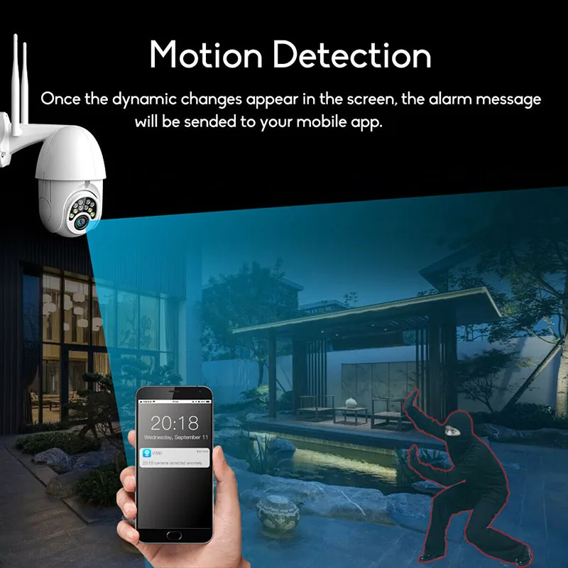 

1080P PTZ Dome Camera Wireless IP WIFI Night Vision Waterproof Security IR Camera QP2