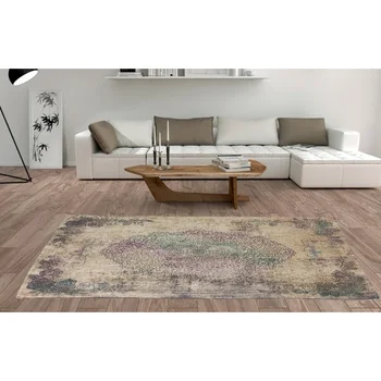 

Carpet Living Room Bedroom Modern Cotton Washable Stamped Vintage Lilac