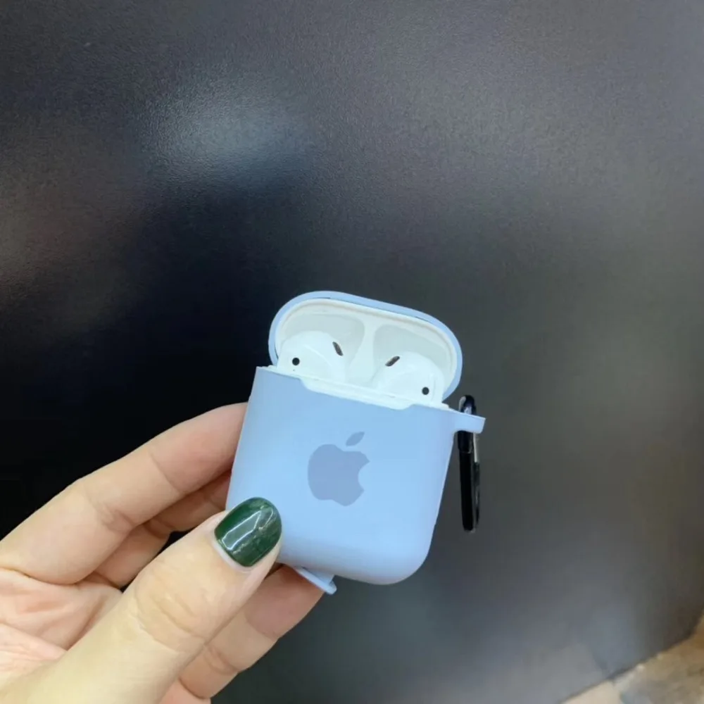 Для Apple AirPods 2 1, аксессуары для наушников, мягкий чехол с милым логотипом, карамельный цвет, чехол с крючками