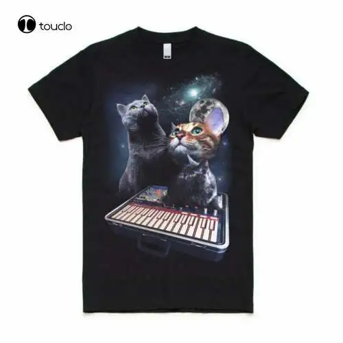 Hot Cats On Sintetizzatori Nello Spazio Buchla Music Cavalletto Regalo Uomo Donna T-Shirt Tee Shirt