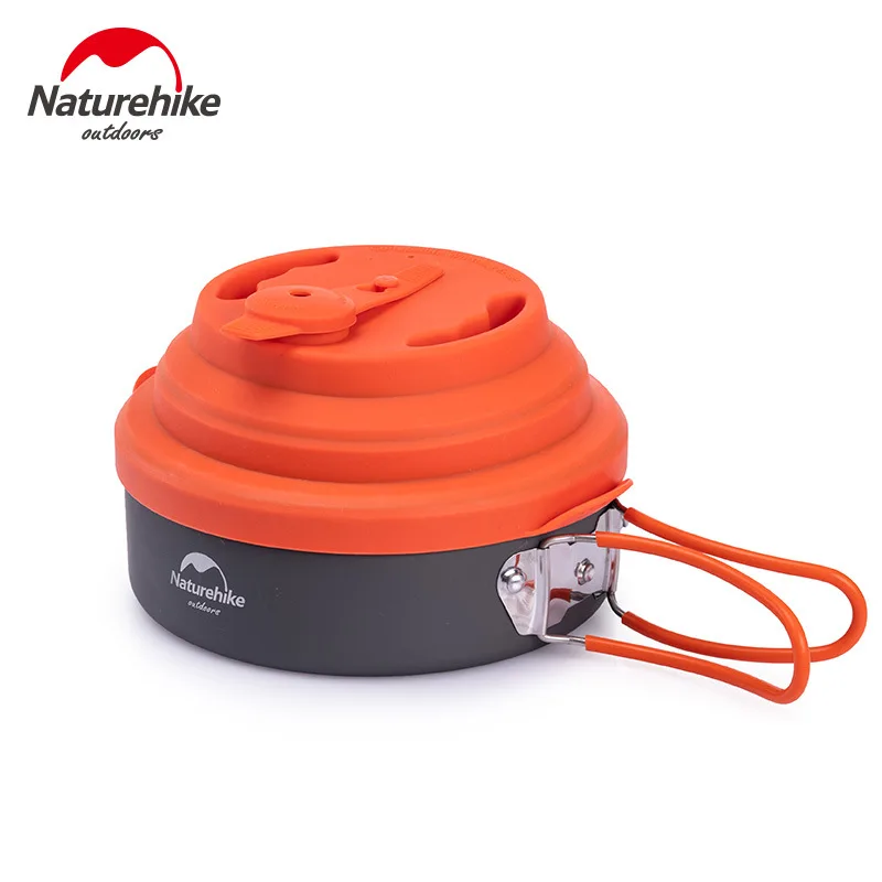 

Naturehike Outdoor Whistle Camping Pot Pan 1.6L Portable Wild Picnic Cookware Folding Jacketed Kettle Tableware NH19CJ006