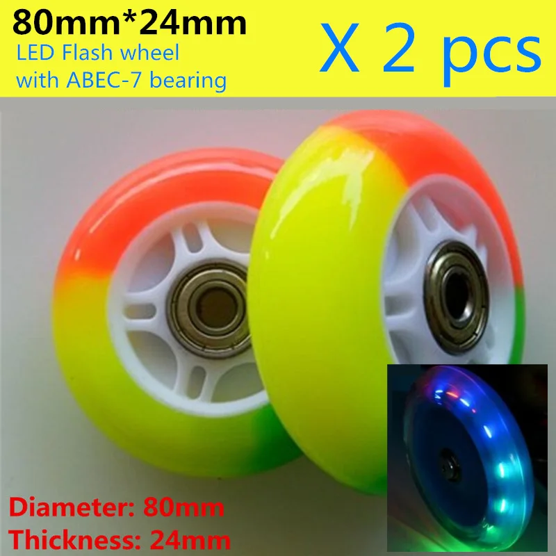 LED Flash Rear Tire 3 In 1 Children Scooter Rear Wheel For Kids 3-wheels Car LED Shine Roller Cycling Behind Durable Elastic PU scooter wheels