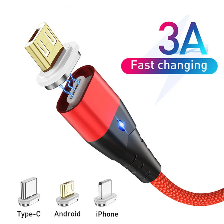 

Magnetic Charger Micro USB Cable For iphone Xiaomi Huawei Android Mobile Phone Fast Charging Magnet Microusb Data Cable Wire