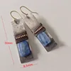 Vintage Pendientes Navy Blue Stone Geometric Metal Earrings Boho Indian Tribal Women Hanging Earrings Brincos 2022 New Z3Y110 ► Photo 3/3