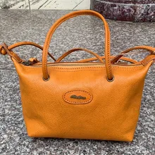 Японский стиль, натуральная кожа растительного дубления, Женская винтажная желтая Сумочка, кошелек, женская сумка-мессенджер, женская сумка через плечо