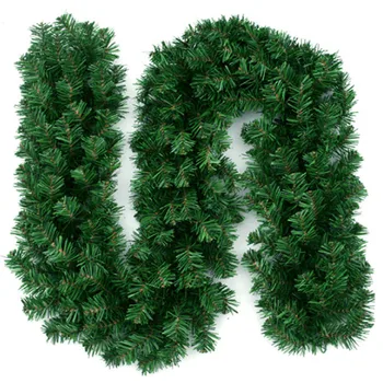 

2.7m Artificial Green Christmas Garland Xmas Home Party Pine Rattan Tree Wreath DIY Hanging Weaved New Year Ornament Decor