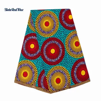 

Hot Sale African Fabric binta Real Wax Print Fabric Cotton Batik New Wax Cloth 6 Yards Ankara Fabric 24FS1214