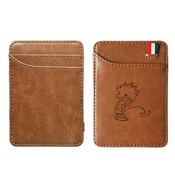 

Funny pee leather magic wallets Fashion men and women money clips card purse cash holder