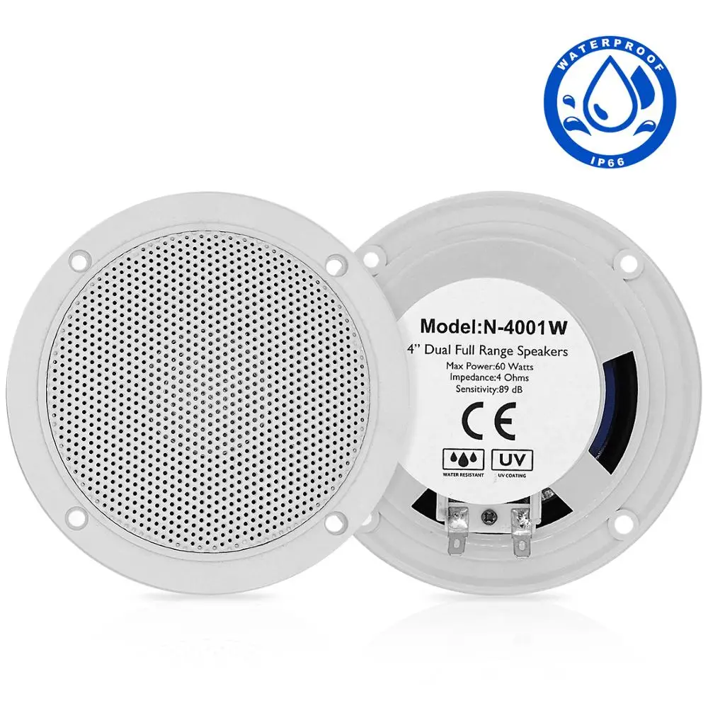 4 inch 120 Watts Waterproof Marine Boat Speakers For ATV UTV SPA Bath Golf Cart Motorcycle UV-Proof Outdoor Music Speaker