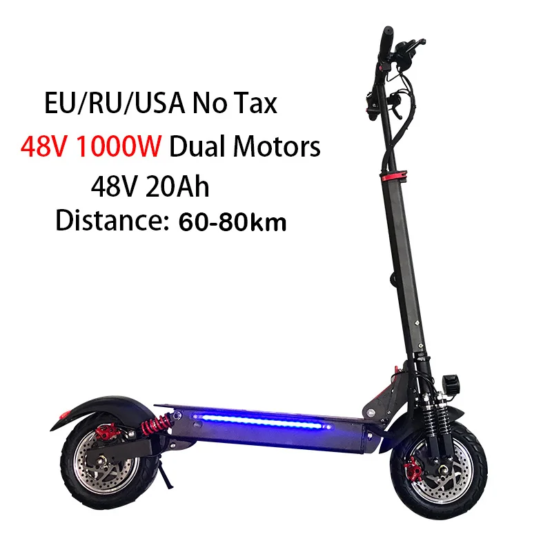 2000W E мощный скутер с 10 дюймовым двойным двигателем, Электрический скутер для взрослых, складной электрический скейтборд, длинная ХОВЕРБОРДА - Цвет: 2000W 48V20Ah