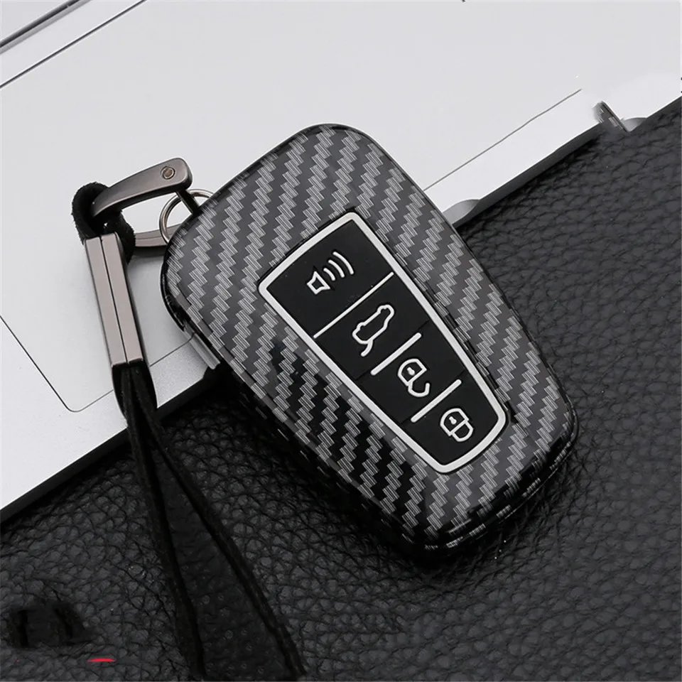 Copertura di Chiave dell'automobile Cassa Chiave Dell'automobile Per Toyota CHR C-HR Prado Camry Avalon Prius Corolla RAV4 Avalon Chiave Keychain di Carbonio supporto in fibra - H6e0dd7361b1b451e92add867b716bd1f2