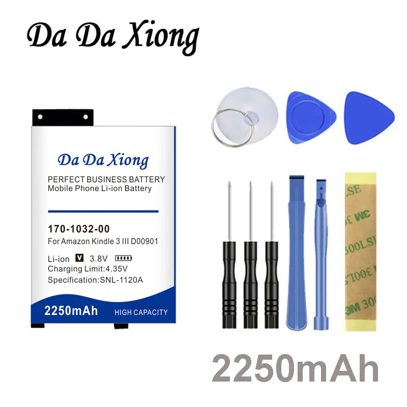 

2250mAh Battery Backup for Amazon Kindle 3 Keyboard eReader D00901 GP-S10-346392-0100 170-1032-00 S11GTSF01A phone battery