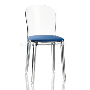 

Transparent Chair European Acrylic Casual Creative Soft Bag Dining Chair Simple Modern Plastic Crystal Back Mesh Red Chair