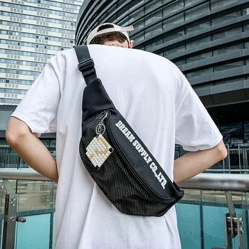 

2020 Fashion Brand Personality Street Reflective Men's Chest Bag Korean Version of The Wild Messenger Backpack Sports Waist Bags