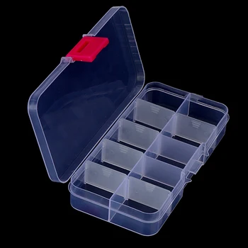 

1PCS 10 Compartments Clear Plastic Storage Box Jewelry Screw Organizer Container Dropshipping