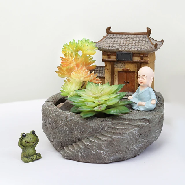 1Db Buddhizmus Templomi Gyanta Virágcserepény Zamatos Növények Ültetvényes Szerzetes Virág Edény Otthoni Kerti Dekoráció Bonsai