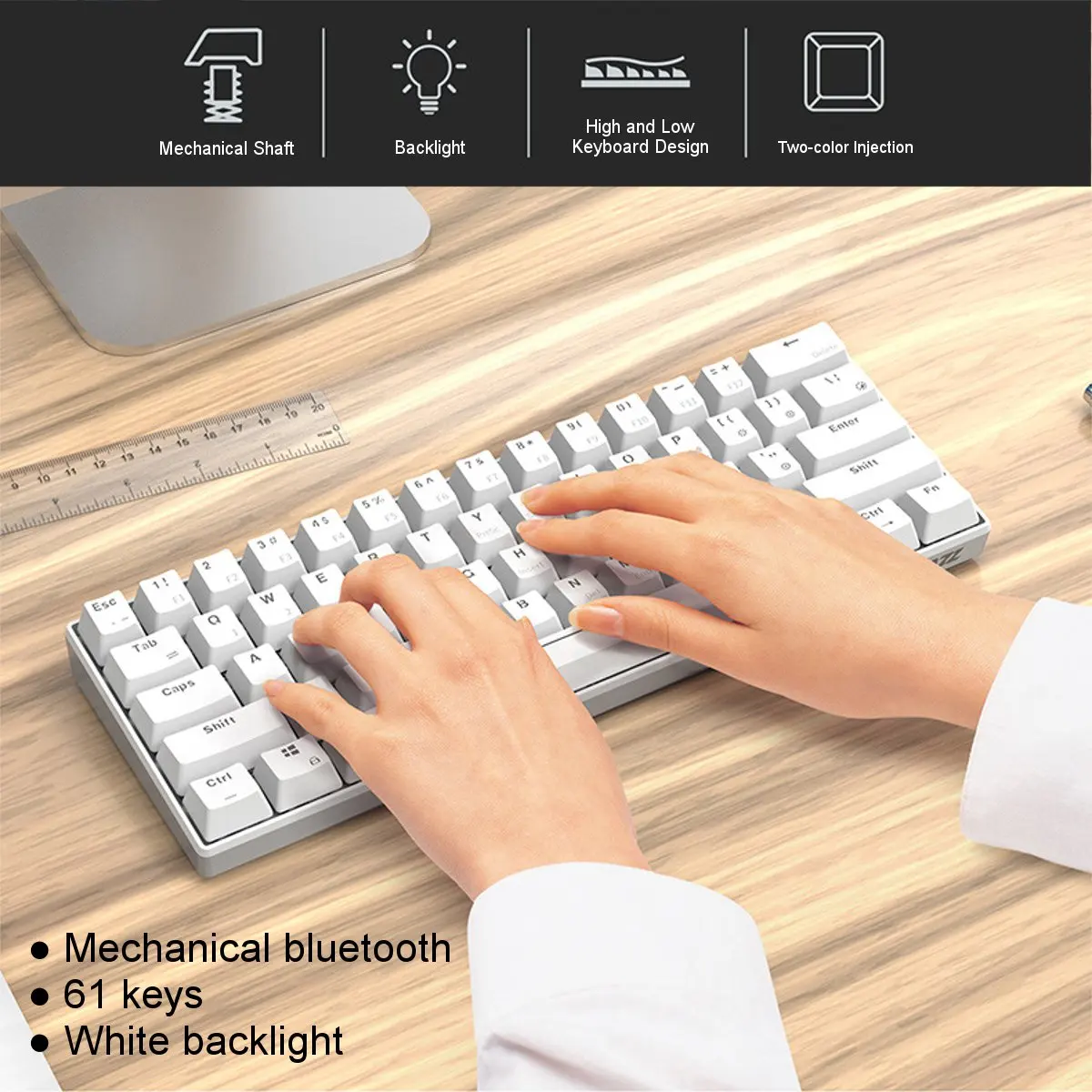 Backlit Keyboard 61 Keys Mechanical bluetooth Gaming Keyboard Multimedia Laptop Computer Clavier Notebook Computer Accessories
