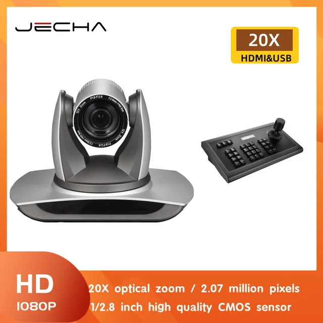 jecha20HU Webcam PTZ Camera 20X Zoom HD 1080p USB HDMI Video Conference System Control keyboard 2.07 Mega Pixel