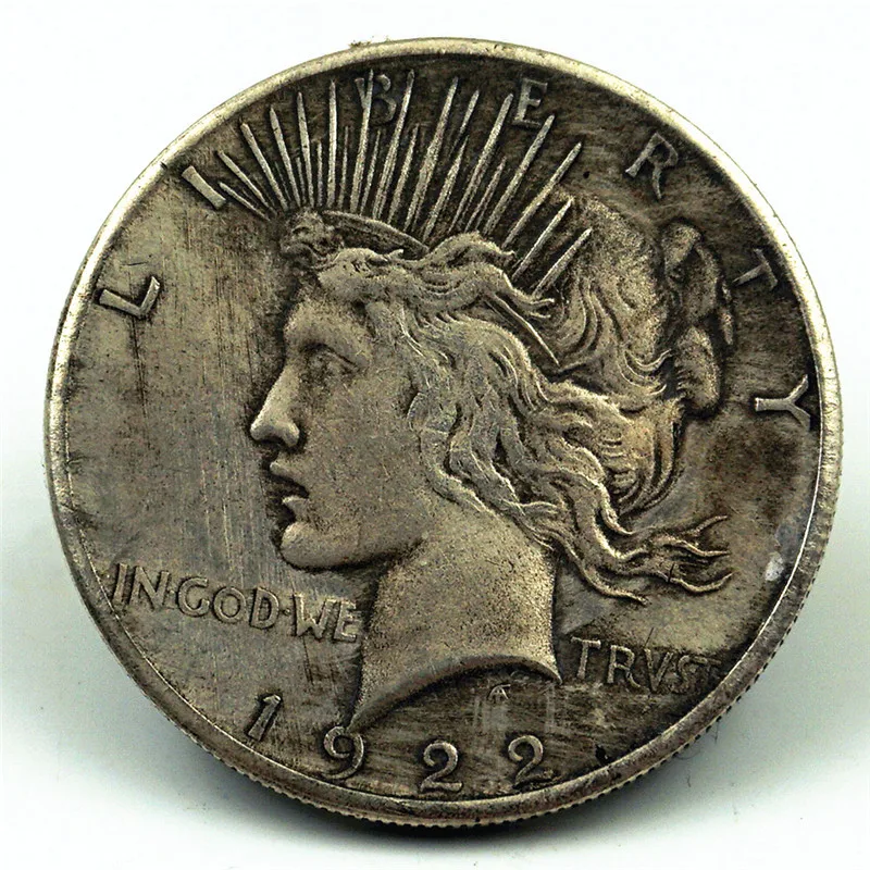 Silver Dollar Coin United States 1922 Statue of Liberty Head Peace Antique Foreign Currency | Дом и сад