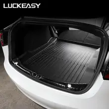 LUCKEASY yer paspasları ve arka gövde paspaslar Tesla modeli 3 2017-2021 tüm hava su geçirmez ve giyilebilir ayak pedi model3