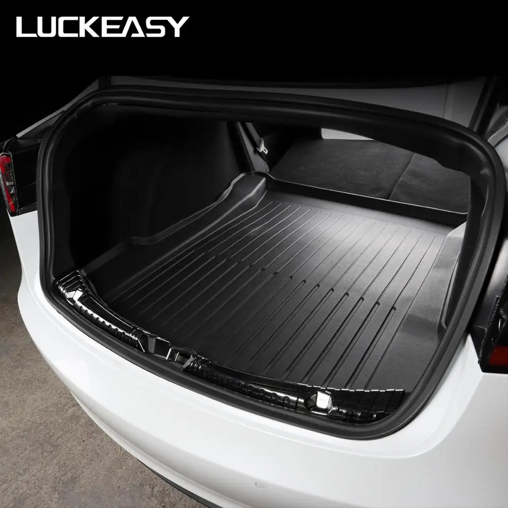 LUCKEASY Коврики для пола и коврики заднего багажника Tesla Model 3 2017 2021 всесезонные