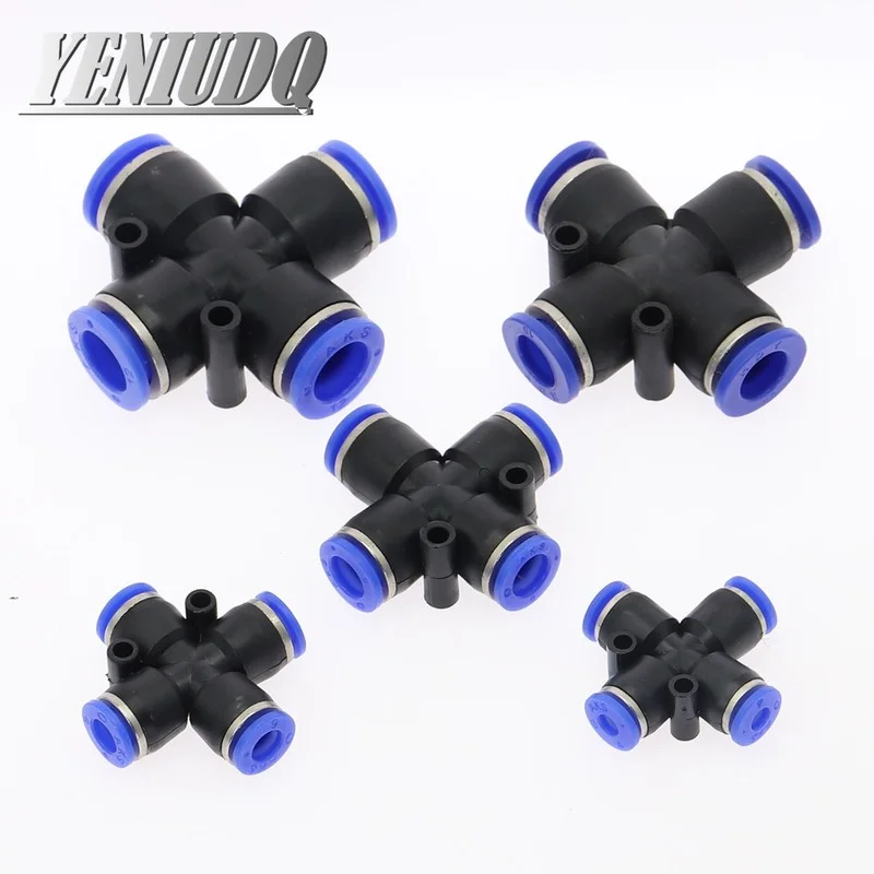 Details about   10 X PZA4 Pneumatic Air 4 Way Quick Fittings Connector 4mm equal Cross Tube Hose 