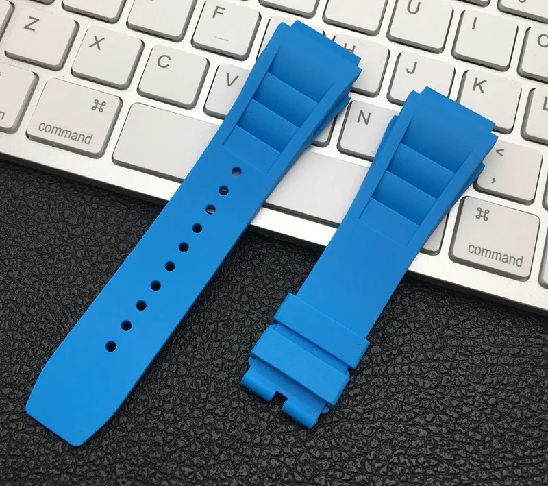 Top Brand quality Imported nature soft silicone rubber watchband watch band for mille strap for RM-011 strap for Richard 25mm