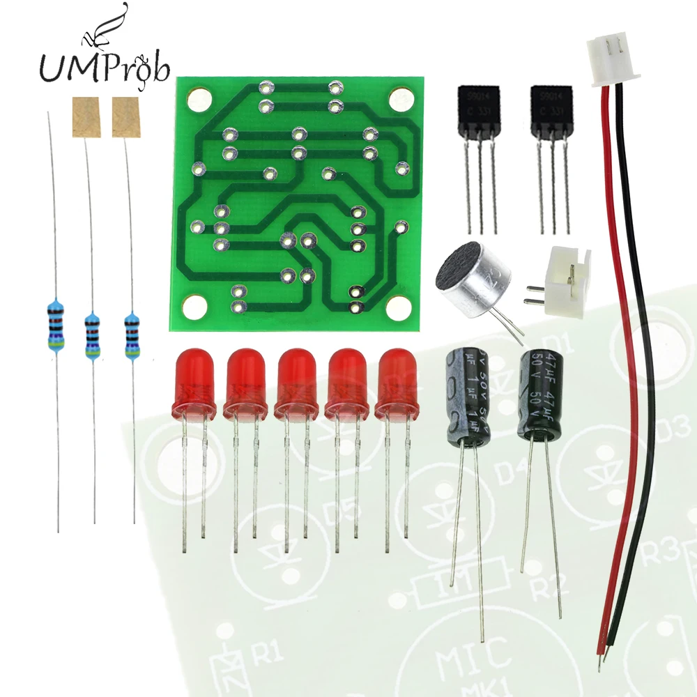Voice Activated LED Melody Flash Light Set Audio Control Lamp DIY Kit Suite