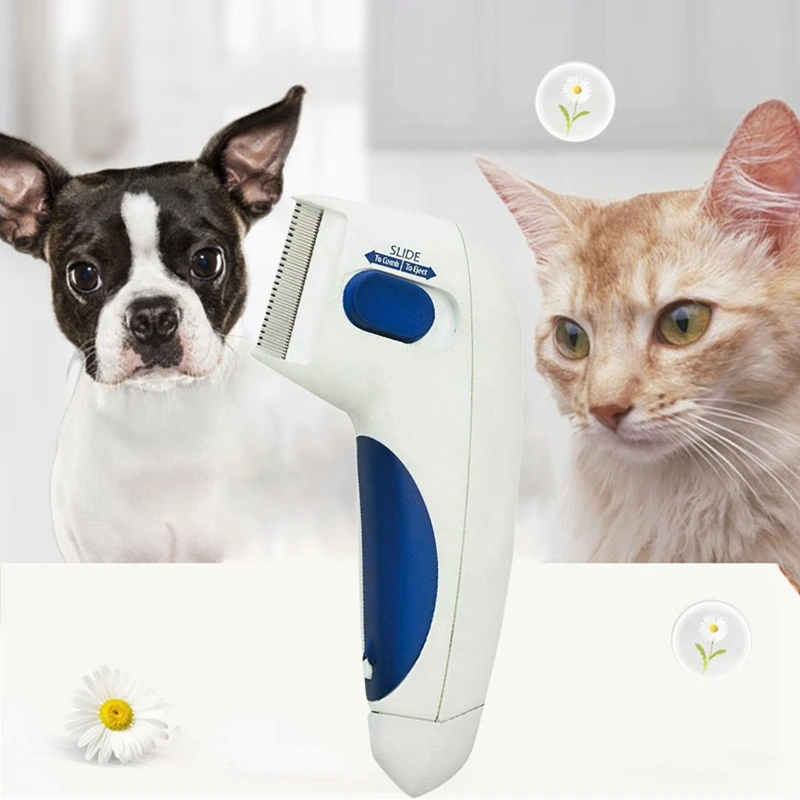 Электрическая блошиная расческа для удаления вшей для собак, кошек, домашних животных, блошиный контроллер, расческа-убийца