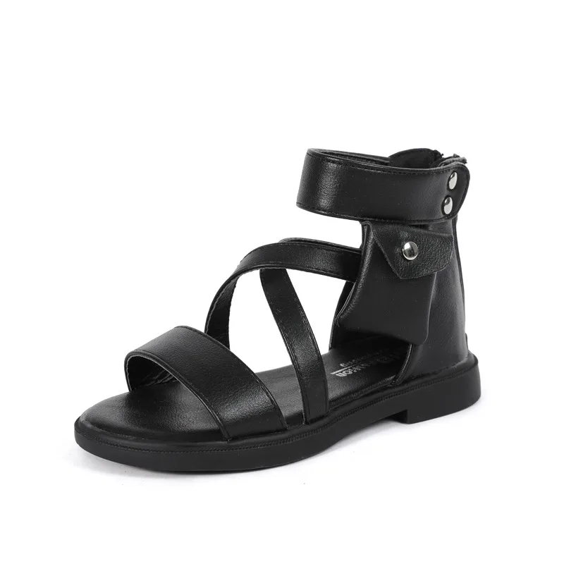 ULKNN New Fashion Princess Roman Soft Girl Beach Shoes Big Kids Leather Sandals 2020 Children Summer Shoes