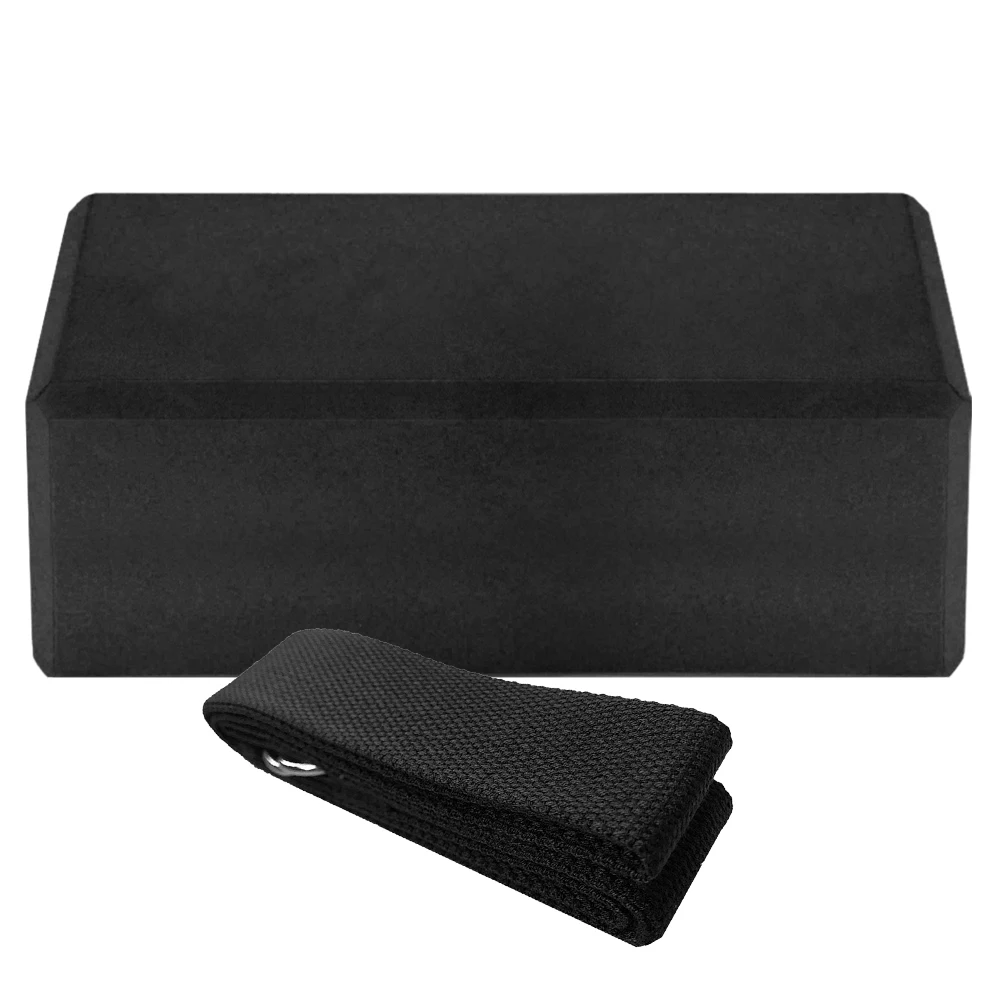 2pcs EVA Yoga Blocks 1pcs Cotton Yoga Strap Stability Blocks Yoga Strap Set for Yoga Pilates Meditation - Цвет: Style 2