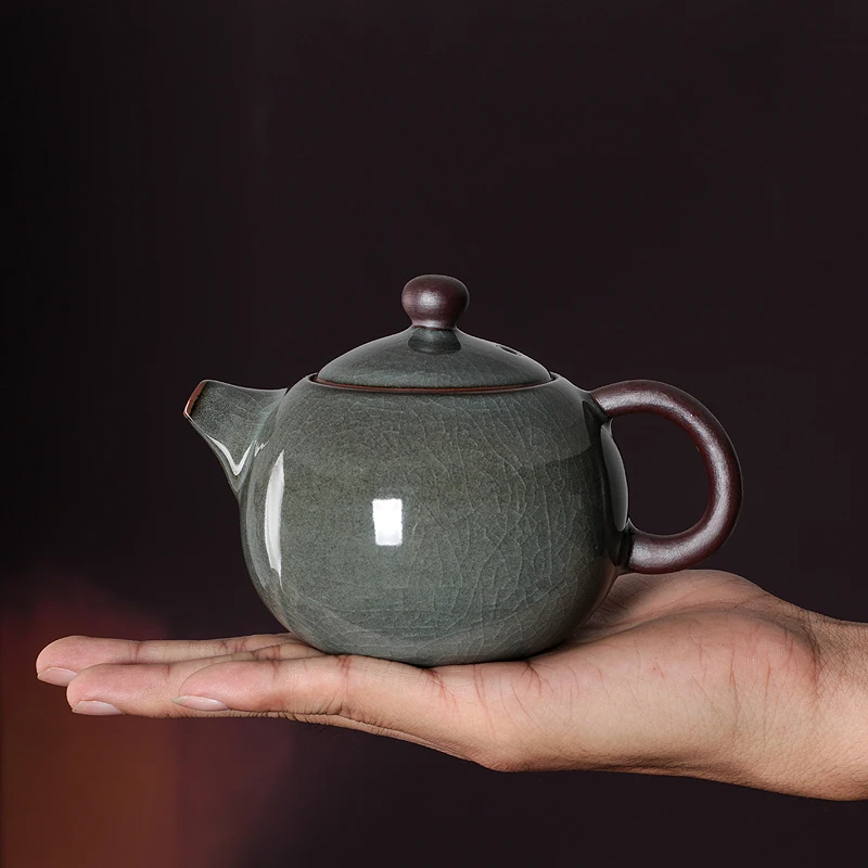 

GUIBOBO Teapot Ceramic Handmade Iron Tire Single Tea Pot 260ml Kungfu Set Ice Crack Effect Style Designed NO0197251511