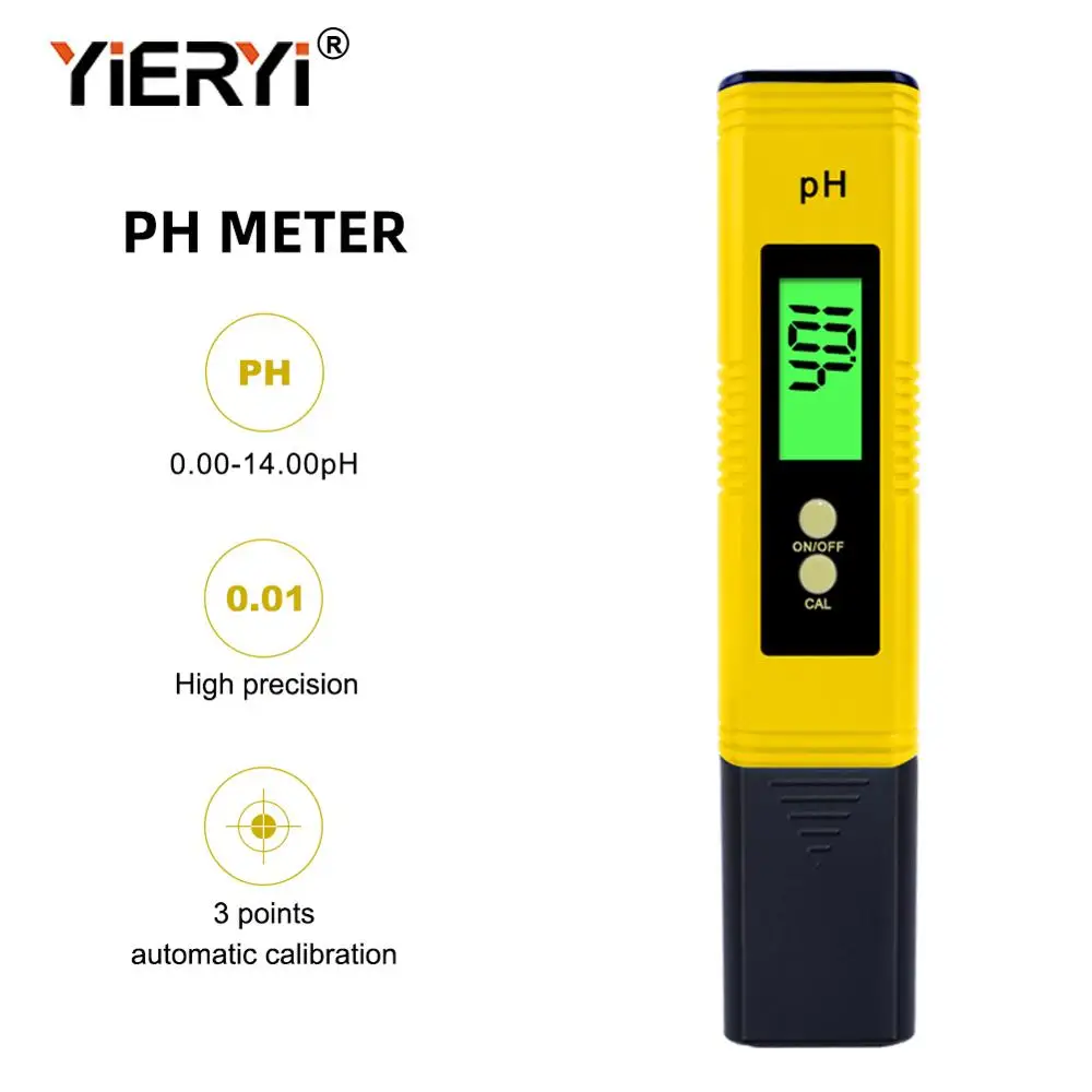 

yieryi Digital LCD PH Meter Pen Tester Accuracy 0.1 Aquarium Pool Water Wine Urine Automatic Calibration