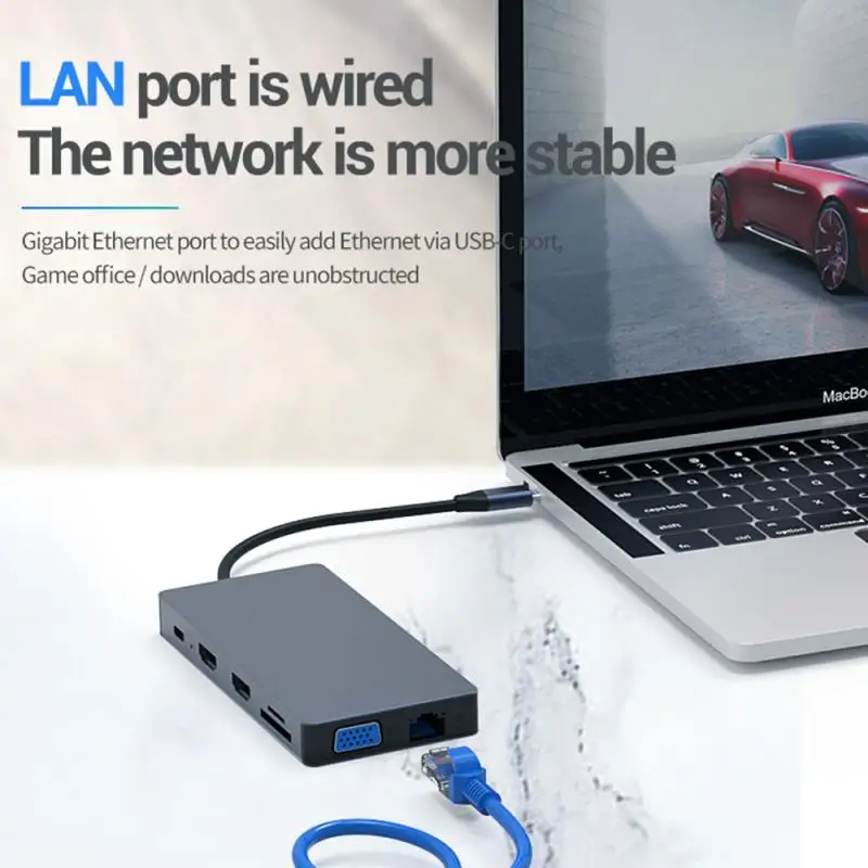 Док станция Thunderbolt 3 12 в 1 USB Type C на HDMI|Компьютерные кабели и разъемы| |