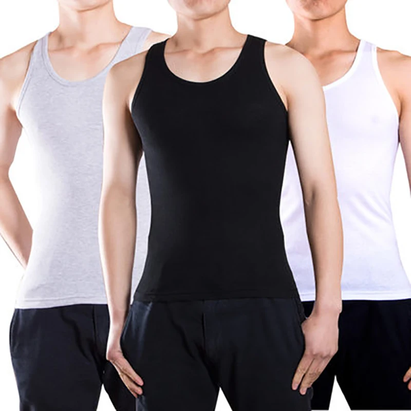 3 unids/lote tanque Tops hombre Fitness chaleco elegante sólido chaleco transpirable camisetas sin mangas Slim Casual camiseta de regalo para hombre