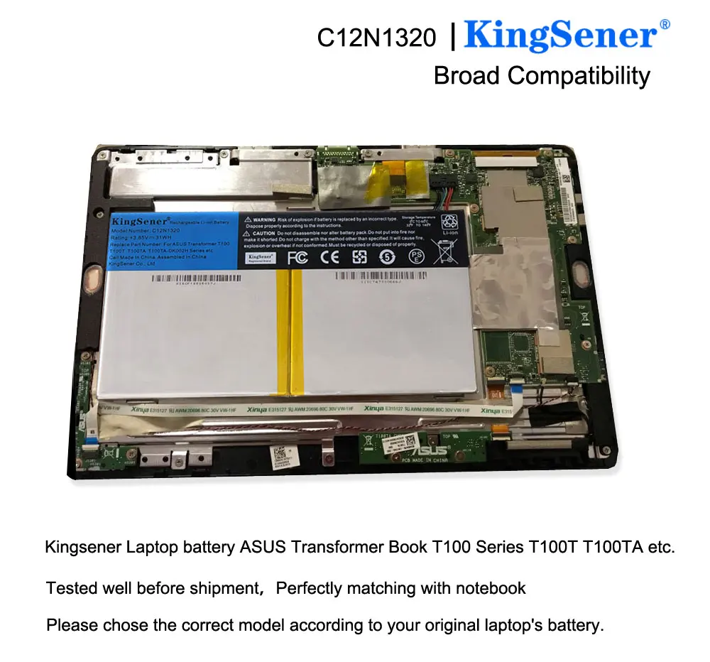 Kingsener C12n1320 Nova Bateria para Asus Transformador Livro T100 T100t T100ta T100ta-c1 Séries 3.85v 31wh - Imagem 4