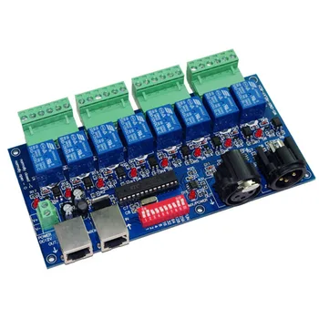 

8 channe Relay switch dmx512 Controller, relay output,DMX512 relay control,8way relay switch,10A*8CH led light controller