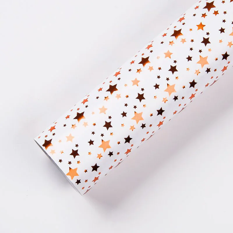 Orange Star Горячее тиснение подарочная бумага упаковка Рождество высокого класса праздничное украшение для подарка бумага Свадебная Оберточная Бумага 53*75 см 1 шт - Цвет: Orange Star