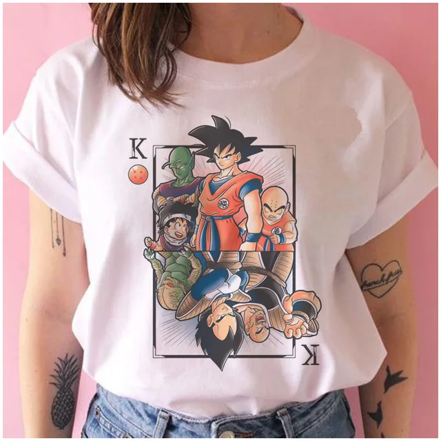 New Anime Dragon Ball Kawaii Funny Woman T-shirts Cartoon Shirt Harajuku T-shirt Ullzang Graphic Tshirt Fashion Top Tees Female 12