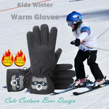 

1-8 Years Child Boys Winter Gloves Cycling Gloves Breathable Warm Mitten Outdoor Sports Fishing Riding Climbing Non-Slip Gloves