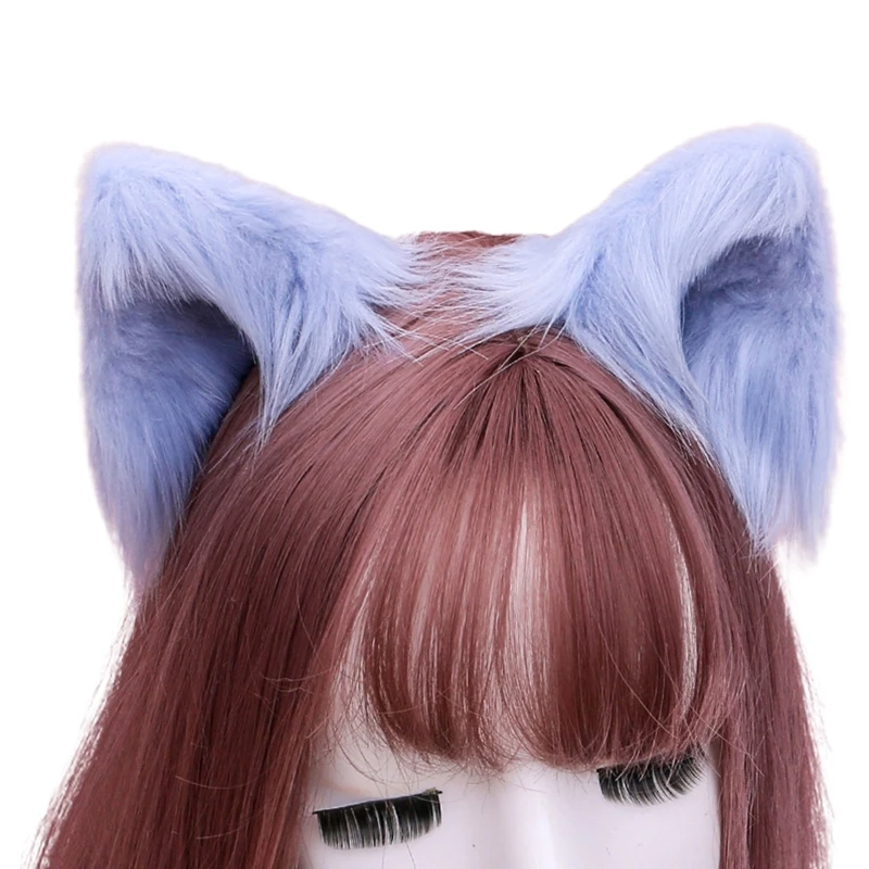 1 Pair Sweet Lovely Furry Animal Beast Ears Hair Clips Anime Lolita Wolf Cat Cosplay Plush Hairpins Halloween Party Costume Acce hair accessories