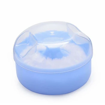 

2pcs Powder Puff Box Empty Body Powder Container with Bath Powder Puff Baby Use Beauty Cosmetic Makeup Tool