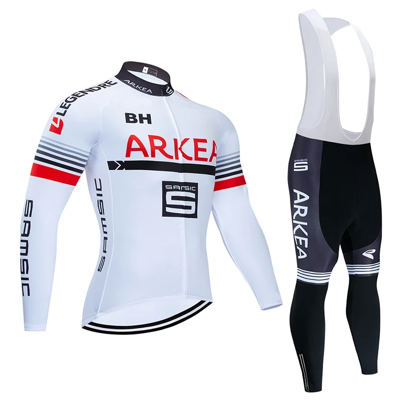 Команда ARKEA Велоспорт Джерси 9D Bib набор MTB дышащая одежда для езды на велосипеде быстросохнущая велосипедная Одежда Мужские Франция длинные велосипедные костюмы - Цвет: Красный