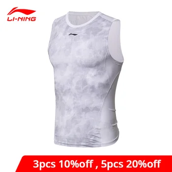 

Li-Ning Men Base Layer Tank Sleeveless 90%Polyester 10%Spandex AT DRY Tight Fit Vest li ning LiNing Sports Tops AUDN055 MBS070