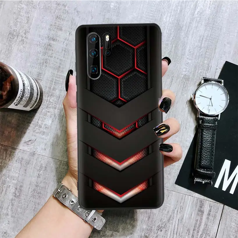 Черный светильник, темные цифры, черный чехол, чехол для телефона huawei mate 30 20 10 P30 P20 P10 Pro Lite P Smart Z, Роскошный чехол - Цвет: BA026-3