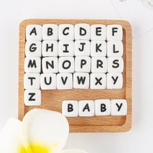 

Sunrony 10Pcs 12mm English Alphabet Silicone Beads Baby Teethers DIY Pacifier Necklace Accessories Chewable Nursing Toys